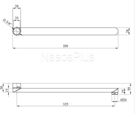 Излив смесителя Globus Lux M72 35F