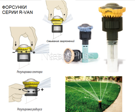 Форсунка R-VAN-18-360 радиус 4,0 - 5,5м, сектор поливу 360&deg;