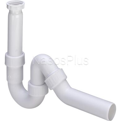 Сифон для раковини VIEGA 1 1/2&Prime;х50 без патр. 45&deg; пластик білий трубний б/г 102821