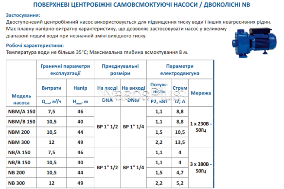 NB 300 Speroni Самовсмоктуючий насос