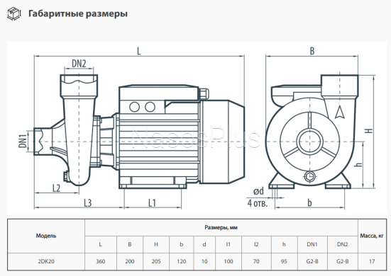 Центробежный насос Sprut 2DK20