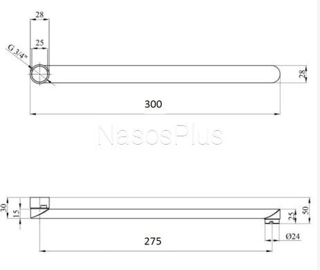 Излив смесителя Globus Lux M72 30F