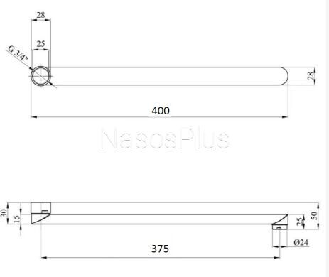 Вилив змішувача Globus Lux M72 40F