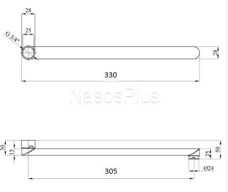 Излив смесителя Globus Lux M72 33F