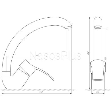 Смеситель для кухни Globus Lux QUEENSLAND GLQU-0103S