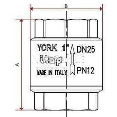 Клапан обратного хода воды ITAP 1 1/4&Prime; YORK 103
