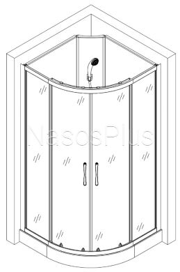 Душевой бокс полукруглый без крыши SAN L90GBB BRAVO (3уп.) - Фото 5 Душевой бокс полукруглый без крыши SAN L90GBB BRAVO (3уп.)