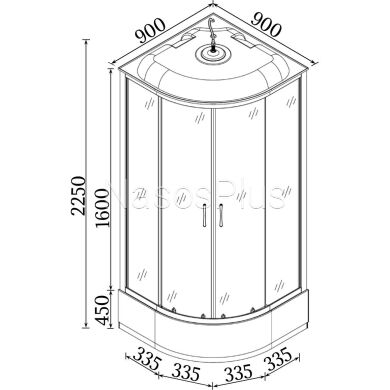 Душевой бокс полукруглый MAMRY H90MMS BRAVO (3уп.) - Фото 2 Душевой бокс полукруглый MAMRY H90MMS BRAVO (3уп.)
