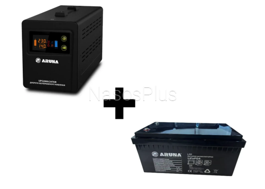 Комплект ИБП ARUNA UPS 2000/24 TOR + LFP 100-25,6B (2560Wh, BMS)