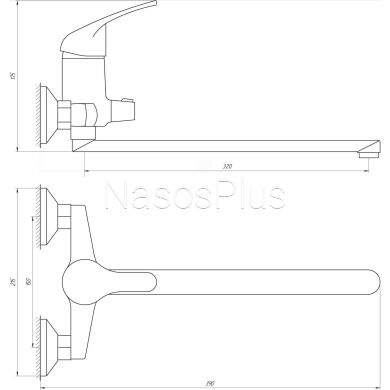 Смеситель для ванны Globus Lux Solly GLSO-0208