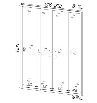 Шторка для ванної BRDA 170FS BRAVO (2уп.)