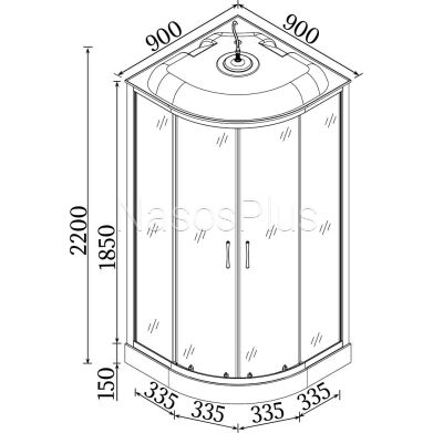 Душевой бокс полукруглый LEBSKO L90MMS BRAVO (4уп.)