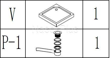 Душевой поддон квадратный LUBAWA SL100F (SL100) BRAVO (1уп.)