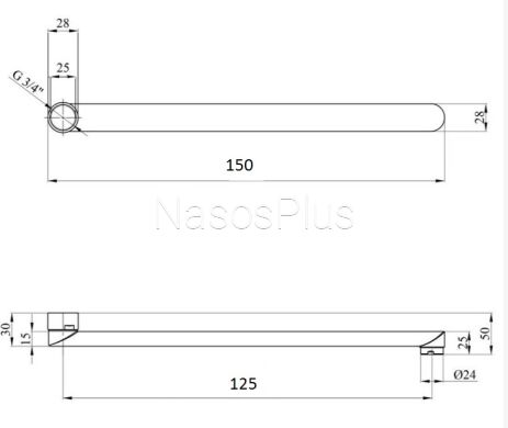 Вилив змішувача Globus Lux M72 15F