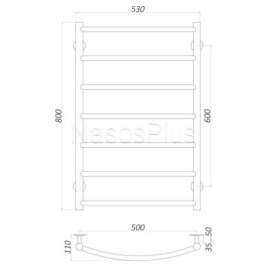 Рушникосушарка UNIO LD W 800-500-7 Драбинка Дуга вода
