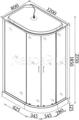 Душевой бокс ассиметричный левый REGA L120GBSL (L120BL) BRAVO (3уп.) - Фото 7 Душевой бокс ассиметричный левый REGA L120GBSL (L120BL) BRAVO (3уп.)