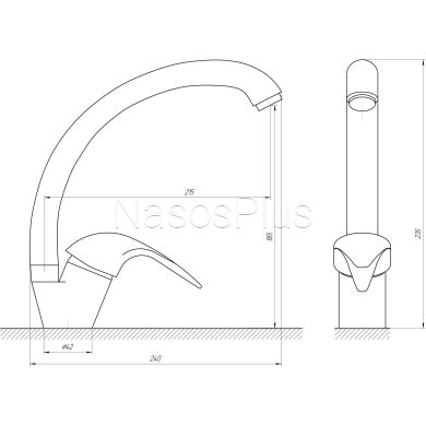 Смеситель для кухни EcoMix ENERGO E-GEZ-203S
