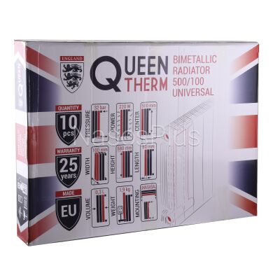 Радиатор биметаллический секционный QUEEN THERM 500/100 UNIVERSAL (кратно 10) - Фото 8 Радиатор биметаллический секционный QUEEN THERM 500/100 UNIVERSAL (кратно 10)
