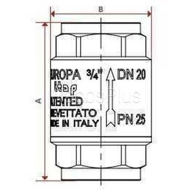 Клапан зворотнього ходу води ITAP 1 1/2&Prime; EUROPA 100