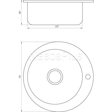 Мийка кухонна врiзна кругла 510х180 Decor MR 510 D Mira