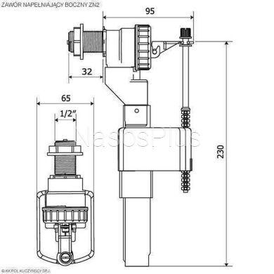 Клапан заповнення K.K.POL 350/ZN2/109-00-T0, 3/8&Prime; МО, бок. латунь