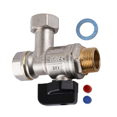 Кран шаровый для котла 3/4&Prime; ARCO 150824 угловой с накидной гайкой with FILTER