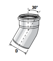 Коліно Valsir для внутрішньої каналізації HTB &empty;50x30&deg;, сіре