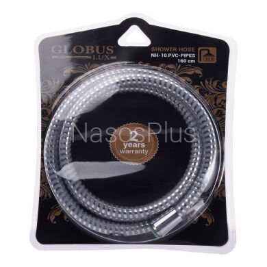 Шланг душовий Globus Lux NH-10-160 силіконовий PVC ХРОМ,довжина 160см-(тип HGrohe),блістер Шланг душовий Globus Lux NH-10-160 силіконовий PVC ХРОМ,довжина 160см-(тип HGrohe),блістер