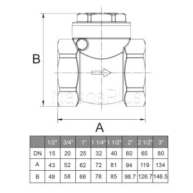 Клапан обратного хода воды ITAP ROMA 3/4″ хлопушка 130 - Фото 4 Клапан обратного хода воды ITAP ROMA 3/4″ хлопушка 130