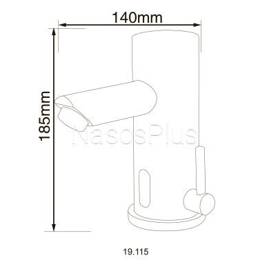 Смеситель сенсорный для умывальника HOTEC 19.115 DC/AC Hot/Cold с трансформатором