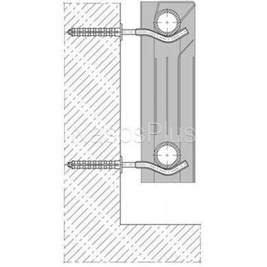 Комплект кронштейнів радіатора CRISTAL NS-1015 штирьковий прорезинений з дюбелем &Oslash;9х170мм (2шт)