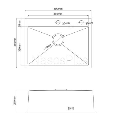 Мойка кухонная 3mm 500х450 Графит 5045HG Mira