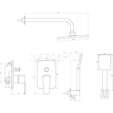 Душова система вбудована Globus Lux QUEENSLAND GLQU-0205S