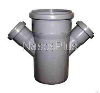 Крестовина Valsir для внутреней канализации HTDA &empty;100/50/50x67&deg;, серая одноплосткостная