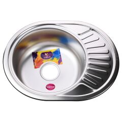 Мийка кухонна врiзна кругла з полицею 570х450х180 Satin MR 5745 E Mira