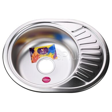 Мийка кухонна врiзна кругла з полицею 570х450х180 Satin MR 5745 E Mira - Фото 1 Мийка кухонна врiзна кругла з полицею 570х450х180 Satin MR 5745 E Mira