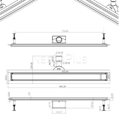 Трап линейный душевой TILLO TM256-80 - Фото 7 Трап линейный душевой TILLO TM256-80