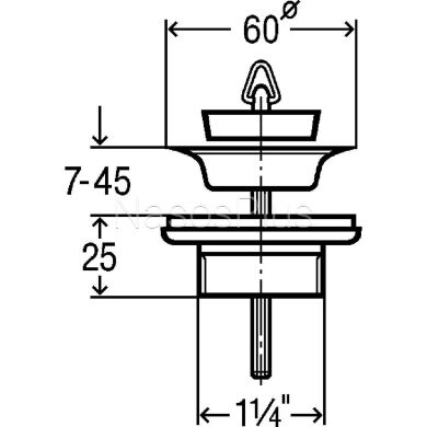 Клапан спускной универсальный VIEGA 11/4&Prime; головка &Oslash;32 пластик 111847