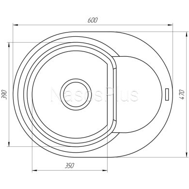 Гранитная мойка Globus Lux MORAINE миндаль 600х470мм-А0008