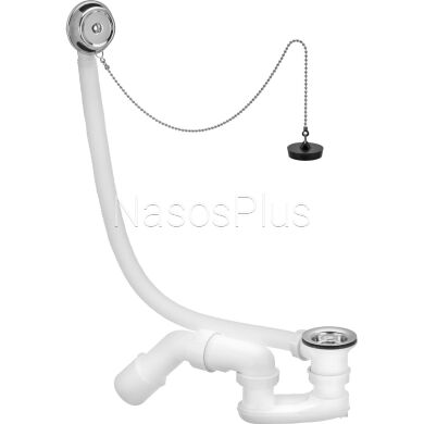 Сифон для ванны VIEGA 1 1/2&Prime;x40/50 с переливом пластик белый (311537)