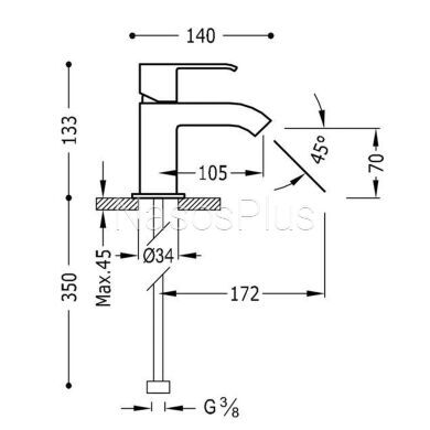 Смеситель для умывальника TRES CUADRO 10610302