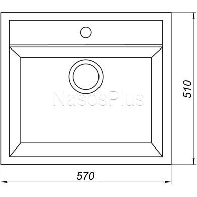 Гранитная мойка Globus Lux VOLTA черный 570х510мм-А0002