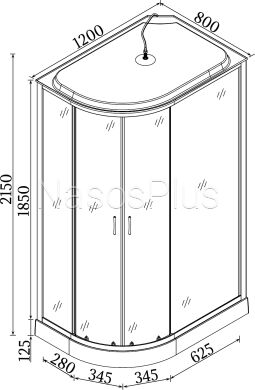Душевой бокс ассиметричный правый REGA L120GBSR (L120BR) BRAVO (3уп.) - Фото 8 Душевой бокс ассиметричный правый REGA L120GBSR (L120BR) BRAVO (3уп.)