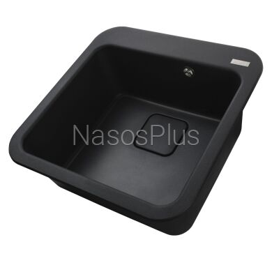 Гранітна мийка Globus Lux BARBORA чорний металік 510х510мм-А0001