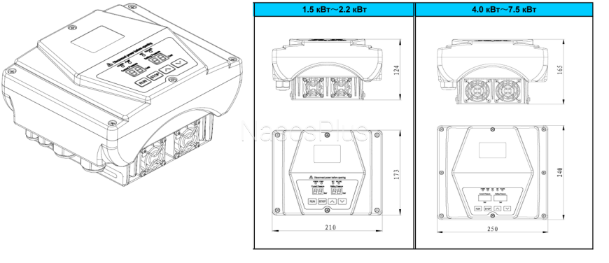 Частотный преобразователь AD01M-1.5 кВт с датчиком давления 10bar