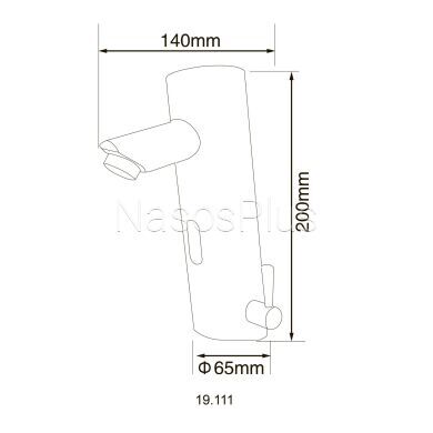 Смеситель сенсорный для умывальника HOTEC 19.111 DC/AC Hot/Cold с трансформатором