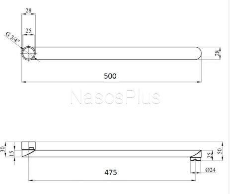 Излив смесителя Globus Lux M72 50F