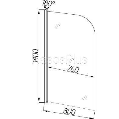 Шторка для ванної ELBA 80TCВ.Mosaic (80В.Mosaic) BRAVO (1уп.)