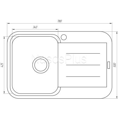 Гранитная мойка Globus Lux OBER черный 780х500мм-А0002