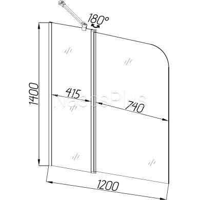 Шторка для ванної ENZA 120TCВ.Mosaic (120B.Mosaic) BRAVO (1уп.)